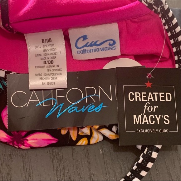 D/DD bikini top | Bikini Sz Medium bottom SET California Waves - Picture 6 of 7